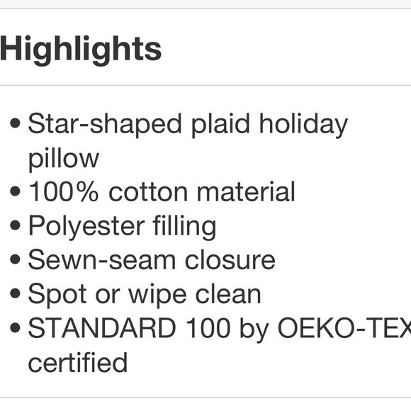 THRESHOLD NWT star shaped plaid holiday decorative pillow - Picture 5 of 8